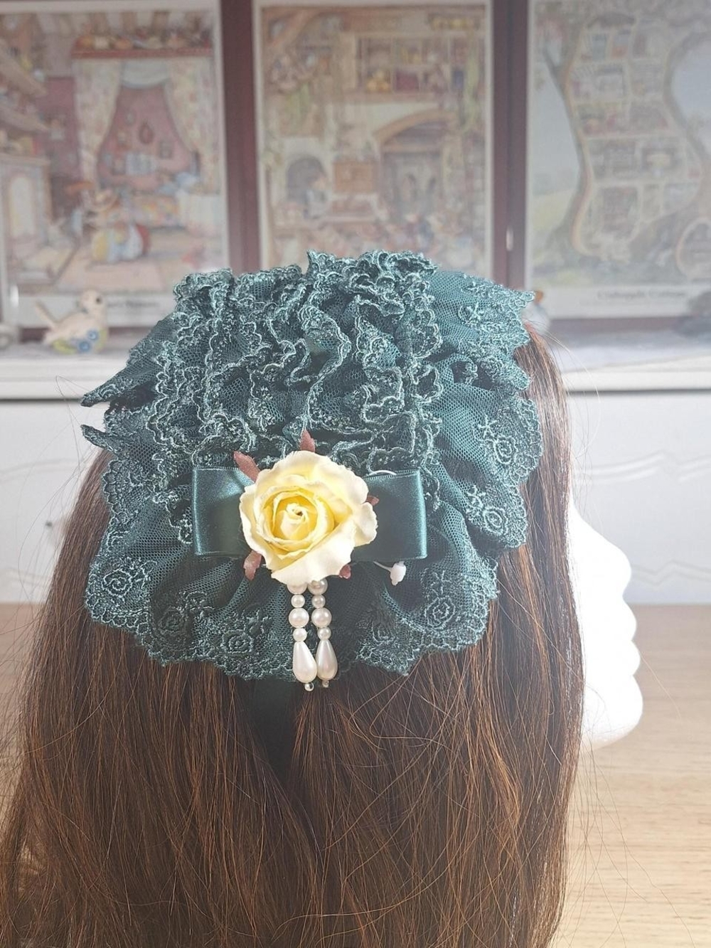 🎀 Metamorphose temps de fille Green Lacy Headdress 🌿🤍 - Picture 2 of 6
